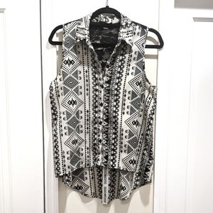 Forever 21 Aztec Print Button-Up Blouse